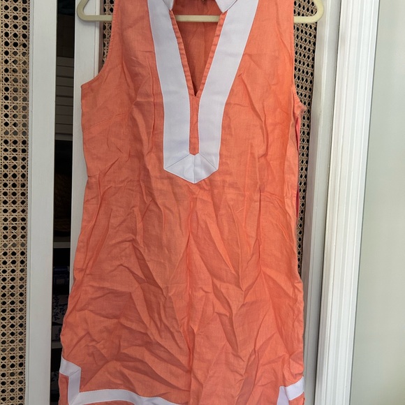 Sail to Sable Dresses & Skirts - Sail to Sable Coral Dress with White Collar